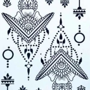 Lotus Wrist Black Henna Temporary Tattoo